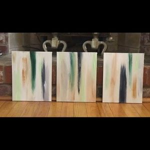 Set of three acrylic painting
